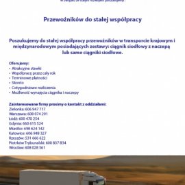 Ogłoszenie - przewoźnicy