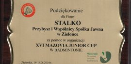 Organizacja XVI Mazovia Junior Cup w Badmintonie